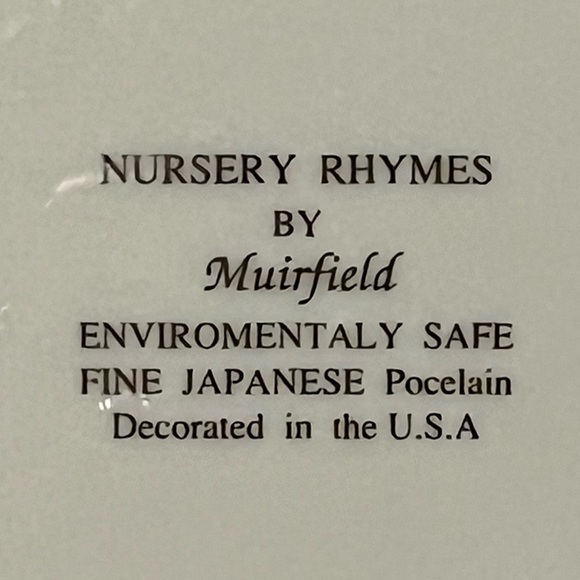 Vintage Muirfield Nursery Rhymes Plate – Fine Japanese Porcelain - Picture 8 of 9
